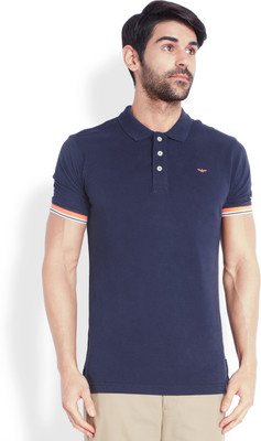 

Park Avenue Solid Men's Polo Neck Blue T-Shirt