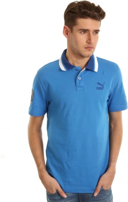 

Puma Solid Men's Polo Neck Blue T-Shirt, French blue