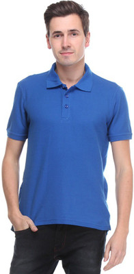 

Calibro Solid Men's Polo Neck Blue T-Shirt, Royal-blue