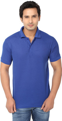 

AWA Solid Men's Polo Neck Blue T-Shirt