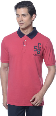 

Carve Solid Men' Polo Neck Pink T-Shirt