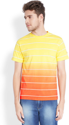 

Parx Striped Men's Round Neck Yellow T-Shirt