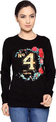 

Ajile by Pantaloons Graphic Print Women's Round Neck Black T-Shirt