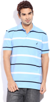 

Nautica Striped Men's Polo Neck White, Blue T-Shirt, 4nn