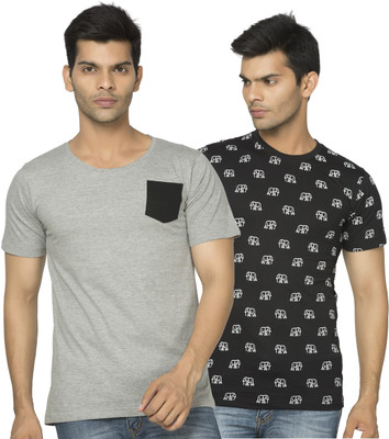 

Alan Jones Graphic Print Men's Round Neck Grey T-Shirt(Pack of 2)