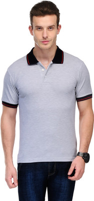 

Scott International Solid Men's Polo Neck White T-Shirt, White milange
