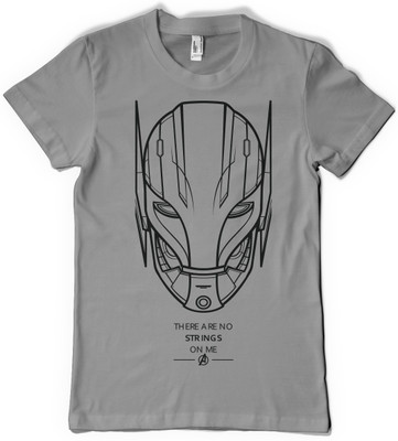 

Rawpockets Graphic Print Men's Round Neck Grey T-Shirt