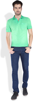 Parx Solid Men's Polo Neck Green T-Shirt