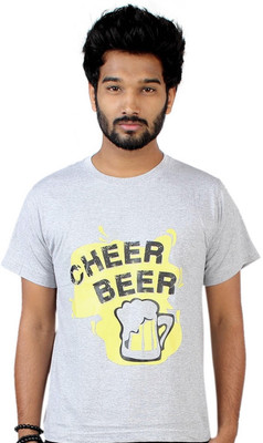 

Allthingscustomized Printed Men' Round Neck Grey T-Shirt