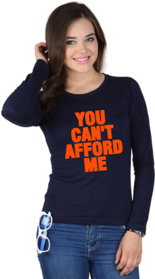

SayItLoud Printed Women's Round Neck Blue T-Shirt, Navy blue