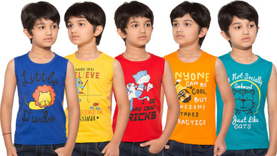 

Maniac Boys Printed T Shirt(Multicolor, Pack of 5, Multi