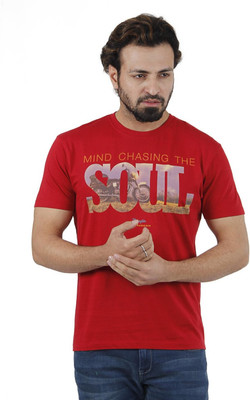 

Wrangler Printed Men' Round Neck Red T-Shirt