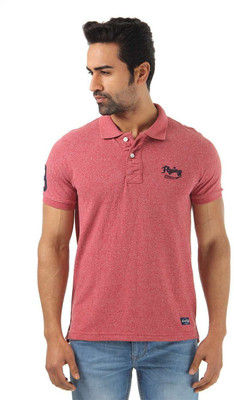 

Flying Machine Solid Men's Polo Neck Maroon T-Shirt, Dusty cedar