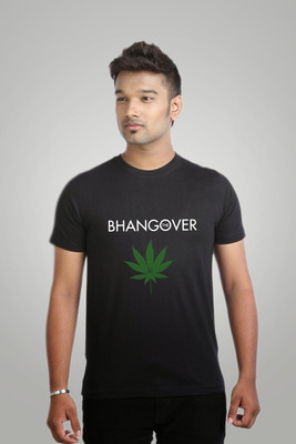 

Campus Sutra Printed Men Round Neck Black T-Shirt