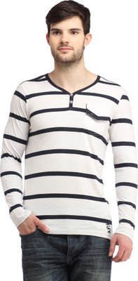 Rockhard Striped Men' Henley Multicolor T-Shirt