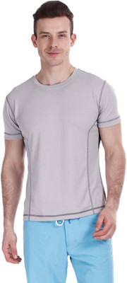 

Zobello Solid Men's Round Neck Red T-Shirt, Midnight navy;soft grey