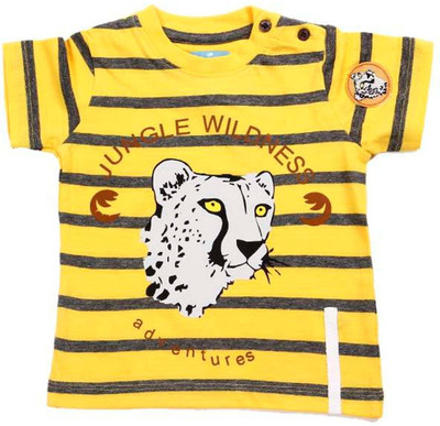 

JusCubs Boys Striped T Shirt(Yellow, Pack of 1