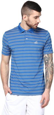 

Aurro Self Design Men's Polo Neck Blue T-Shirt, Silver