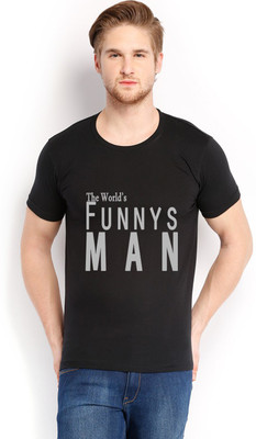 

Trendster Printed Men's Round Neck Black T-Shirt