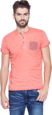 

Mufti Solid Men's Henley Red T-Shirt, Tomato