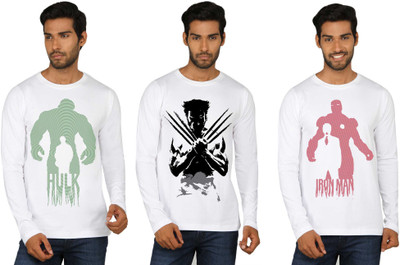 

SayItLoud Printed Men's Round Neck White T-Shirt(Pack of 3)