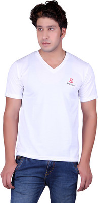 

Sellsy Solid Men's V-neck White T-Shirt