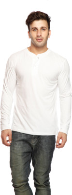 

Gritstones Solid Men's Henley White T-Shirt