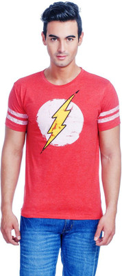 

DC Comics Printed Men' Round Neck Red T-Shirt, Poinsettia red mela