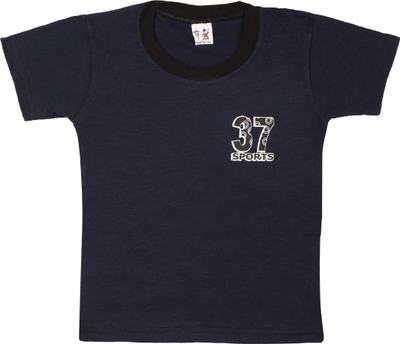 

SR Kids Boys Solid Cotton T Shirt(Dark Blue, Pack of 1