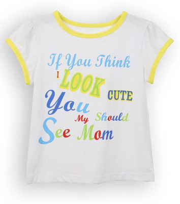 

Lilliput Girls Printed T Shirt(Multicolor, White