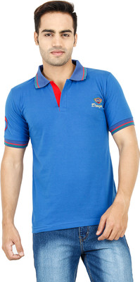

Denzor Solid Men's Polo Neck Blue T-Shirt