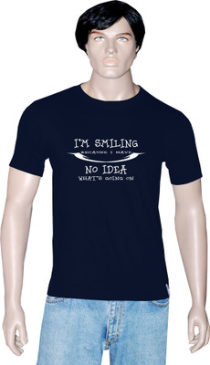 

Tshirt.in Graphic Print Men's Round Neck Dark Blue T-Shirt, Navy