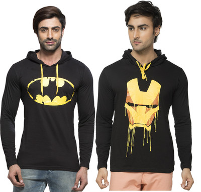 

Alan Jones Printed Men's Hooded Black T-Shirt(Pack of 2