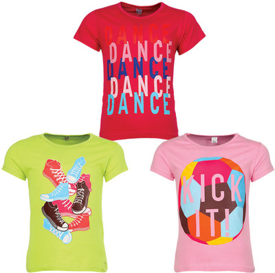 

Gkidz Girls Graphic Print T Shirt(Multicolor, Pink