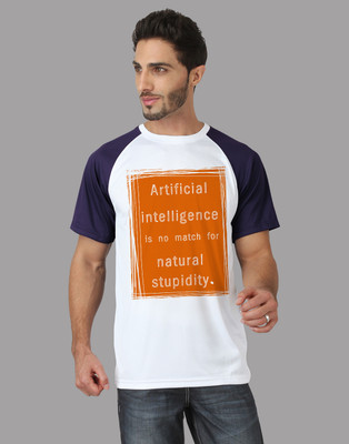 

Trionic Printed Men's Round Neck Purple T-Shirt, Deep purple