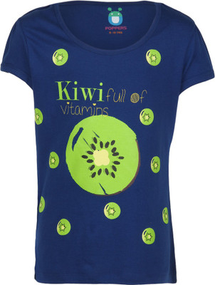 

Poppers by Pantaloons Girls Graphic Print T Shirt(Dark Blue, Electric blue