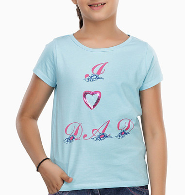 

Trmpi Girls Printed T Shirt(Blue, Turquoise blue