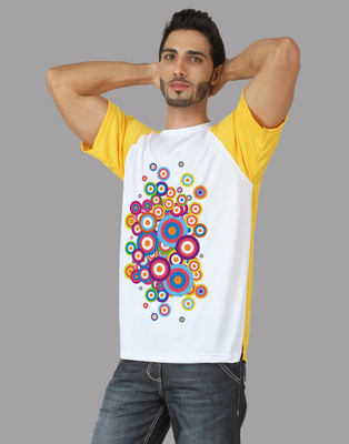 

Trionic Printed Men's Round Neck Yellow, White T-Shirt, Canary yellow