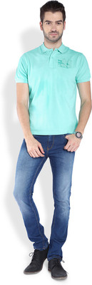 

Parx Solid Men's Polo Neck Green T-Shirt