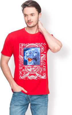 

Nikolas Graphic Print Men's Round Neck Red T-Shirt