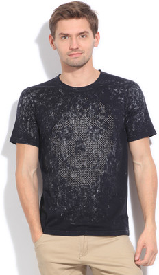 

United Colors of Benetton. Printed Men's Round Neck Black T-Shirt, 100