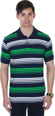 

Cotton County Premium Striped Men's Flap Collar Neck Green T-Shirt