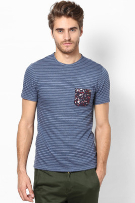 10% OFF on Srota Striped Men Round Neck Blue T-Shirt 10% OFF on Srota Striped Men Round Neck Blue T-Shirt