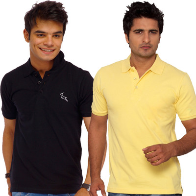 59% OFF on LUCfashion Solid Men's Polo Neck Black, Yellow T-Shirt(Pack of 2) 59% OFF on LUCfashion Solid Men's Polo Neck Black, Yellow T-Shirt(Pack of 2)