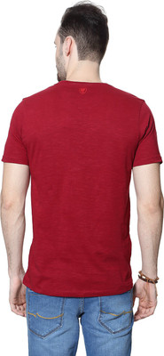 

SF Jeans by Pantaloons Printed Men's Round Neck Maroon T-Shirt