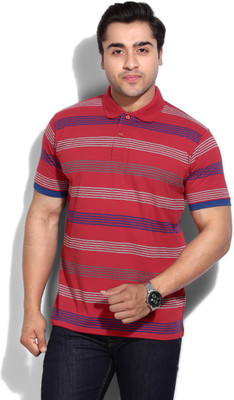 

Proline Striped Men's Polo Neck Red T-Shirt, Rd/mb