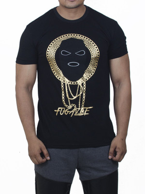 

Fugazee Lifestyle Printed Men's Round Neck Black, Gold T-Shirt