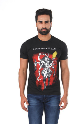 14% OFF on Vimanika Graphic Print Men's Round Neck Black T-Shirt 14% OFF on Vimanika Graphic Print Men's Round Neck Black T-Shirt