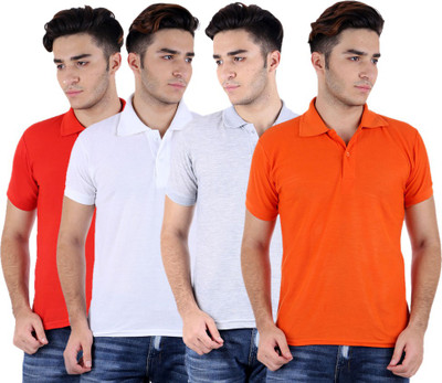 

Sanvi Traders Solid Men Polo Neck Multicolor T-Shirt(Pack of 4