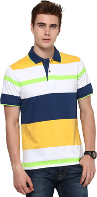 

Mudo Striped Men's Polo Neck Blue, White T-Shirt